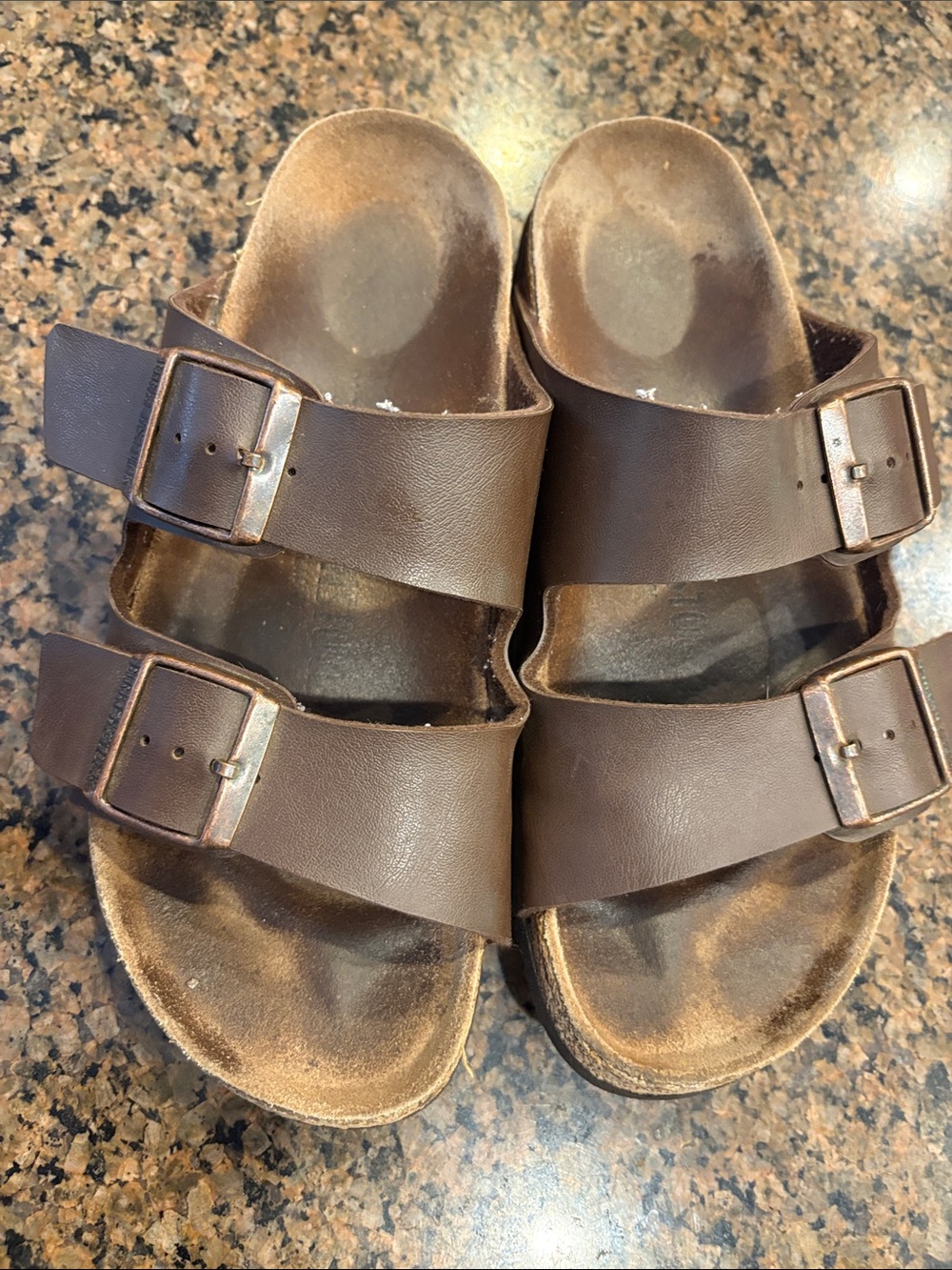 Birkenstock 38 Brown Double Strap Unisex Sandals Made in Germany